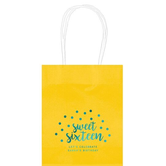 Confetti Dots Sweet Sixteen Mini Twisted Handled Bags